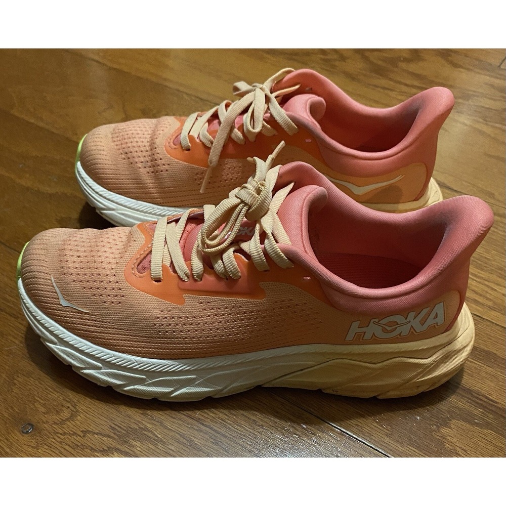 Hoka One One Women's Arahi 7 Trainers-Papaya‎ Coral Pink 7B